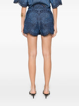 Zimmermann Coco embroidered denim shorts