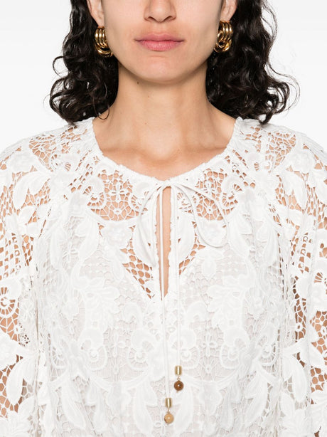 Zimmermann Coco lace midi dress - ivory