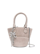 Self-Portrait Suede Charm Tote Bag