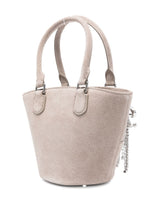 Self-Portrait Suede Charm Tote Bag