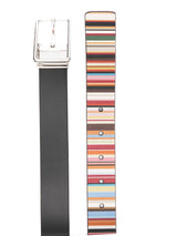 Paul Smith Leather Reversible 'Signature Stripe' Cut-To-Fit Belt