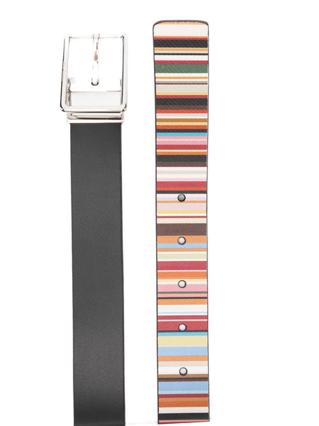 Paul Smith Leather Reversible 'Signature Stripe' Cut-To-Fit Belt