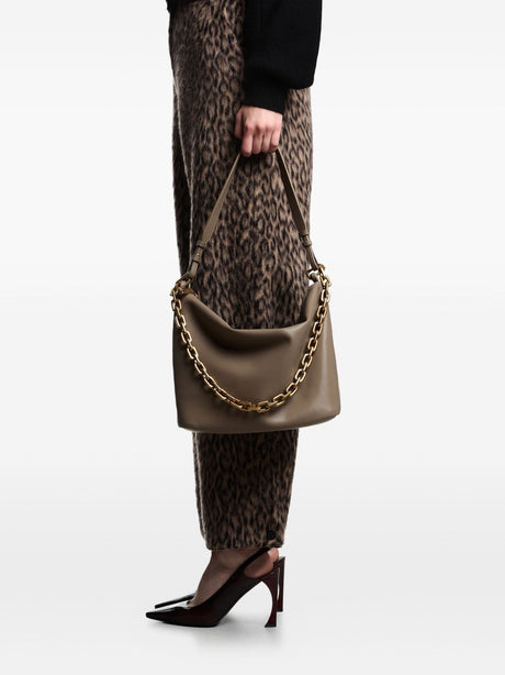 Emporio Armani Medium leather hobo bag with chain