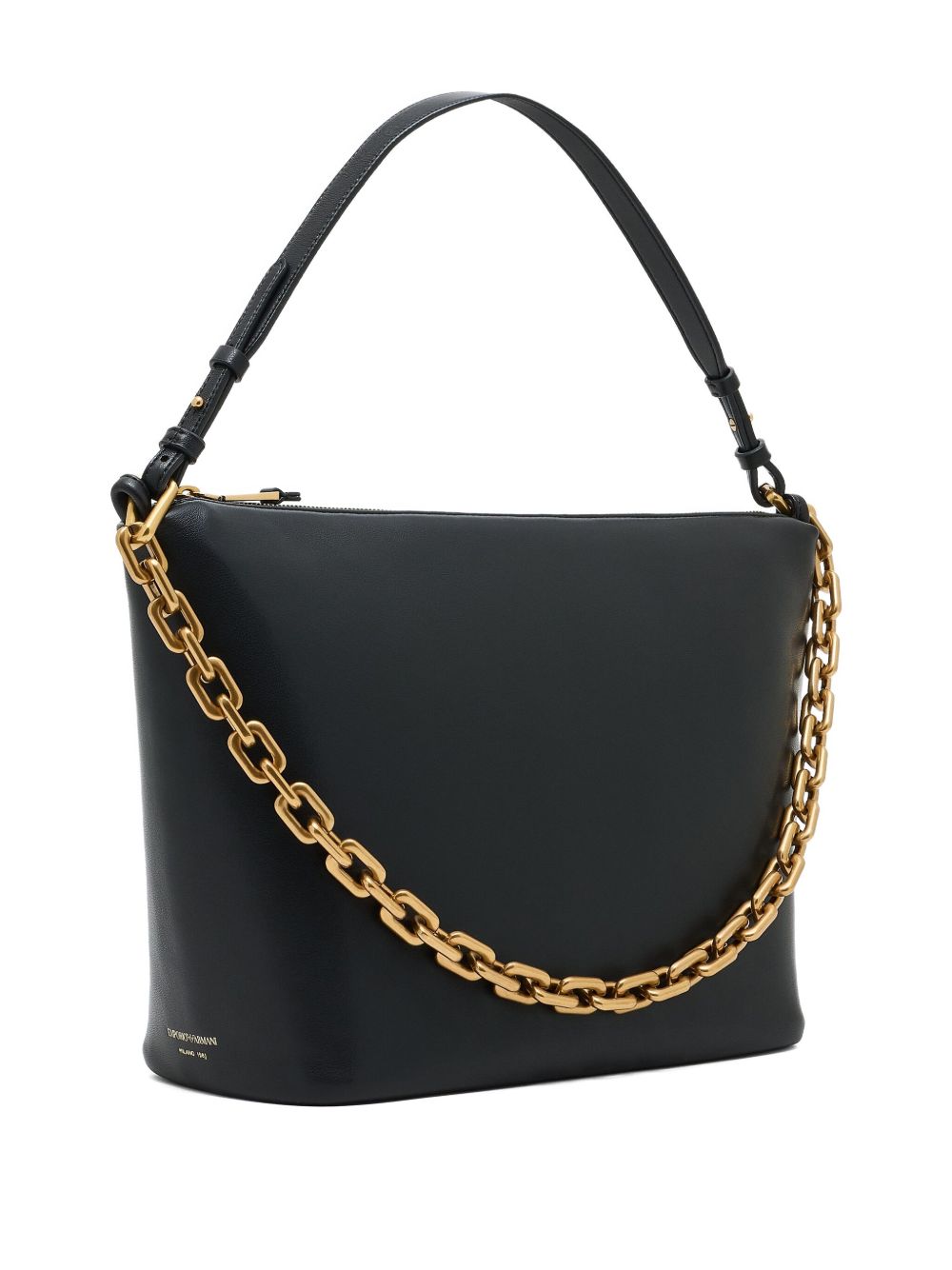 Emporio Armani Medium leather hobo bag with chain