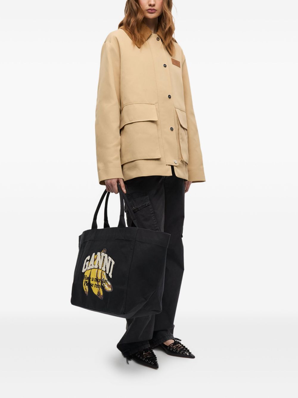 Ganni Organic cotton XXL tote bag