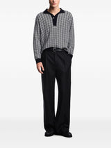 Emporio Armani Icon embossed stitch virgin wool polo neck sweater