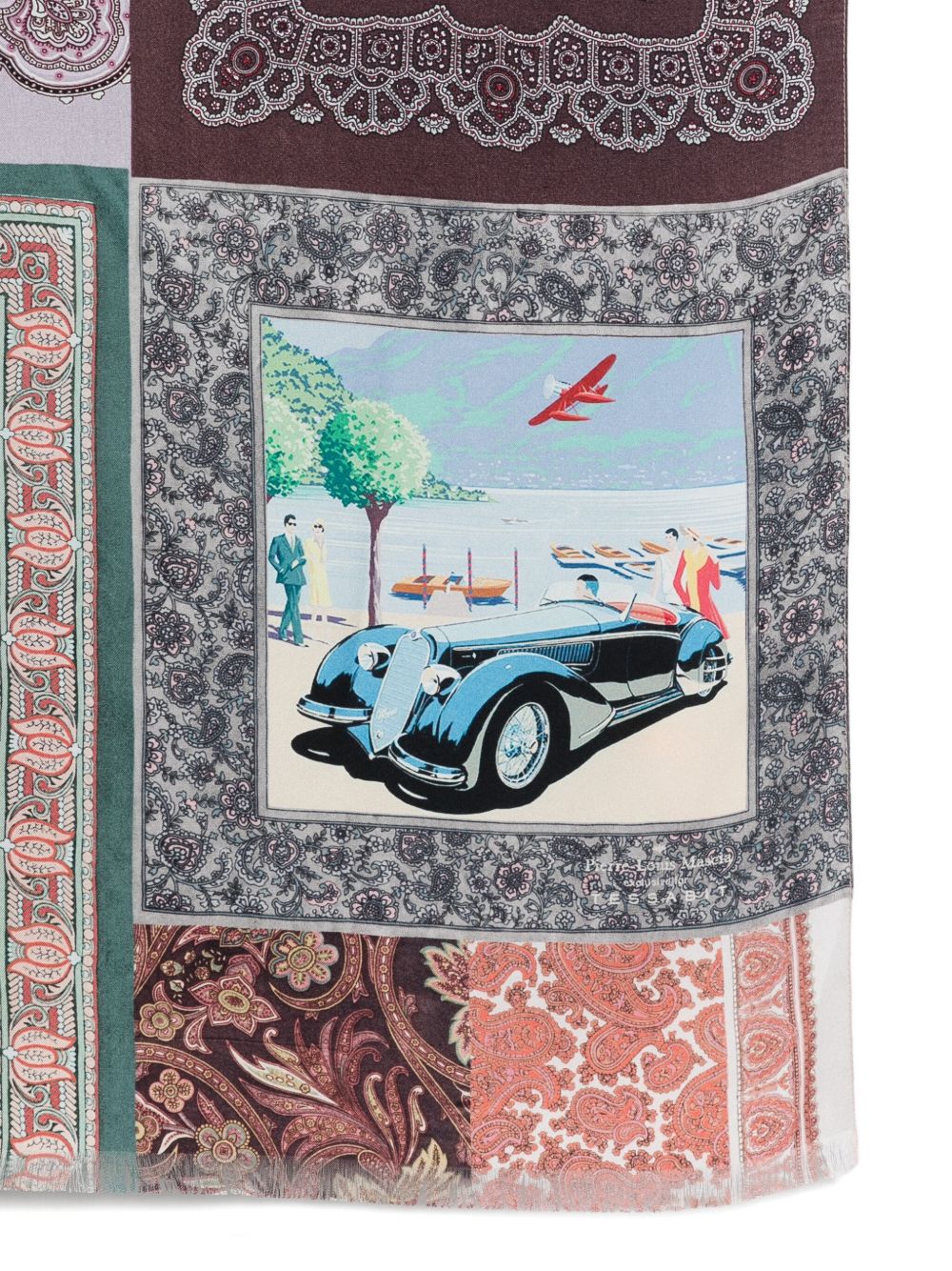 Pierre Louis Mascia Lago di Como silk printed scarf