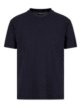 Emporio Armani Jersey T-shirt with all-over jacquard pattern