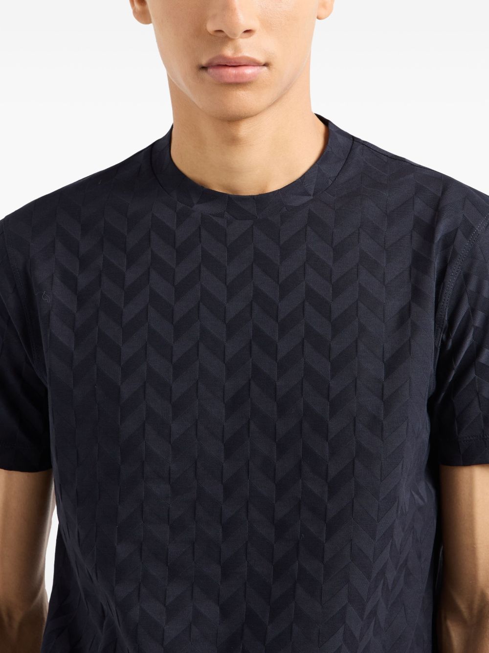 Emporio Armani Jersey T-shirt with all-over jacquard pattern