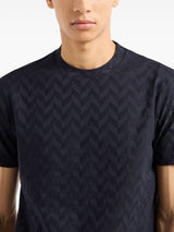 Emporio Armani Jersey T-shirt with all-over jacquard pattern