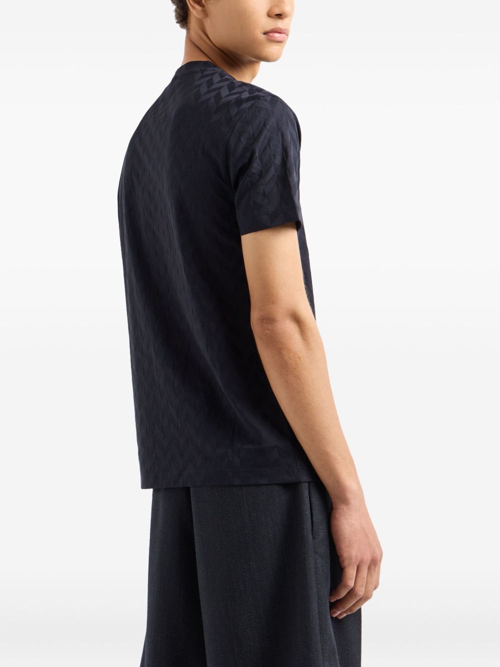 Emporio Armani Jersey T-shirt with all-over jacquard pattern