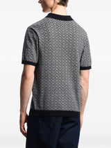Emporio Armani Icon chevron jacquard polo neck sweater