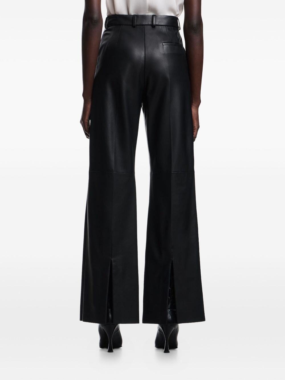 Emporio Armani Palazzo trousers in lambskin glovery