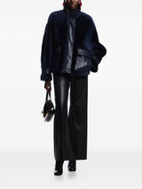 Emporio Armani Palazzo trousers in lambskin glovery