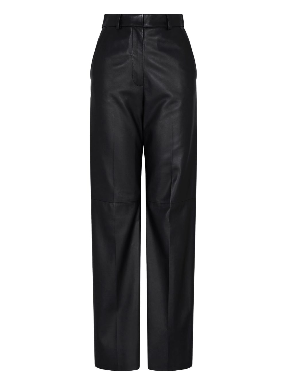 Emporio Armani Palazzo trousers in lambskin glovery