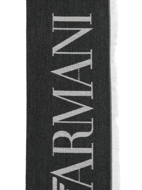 Emporio Armani logo detail Striped stole
