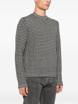 Emporio Armani Virgin wool sweater with jacquard eagle motif