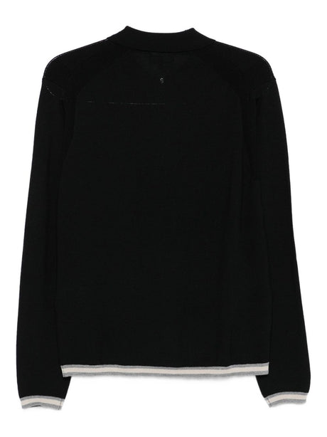 Emporio Armani Zip-up polo neck sweater in shaved virgin wool