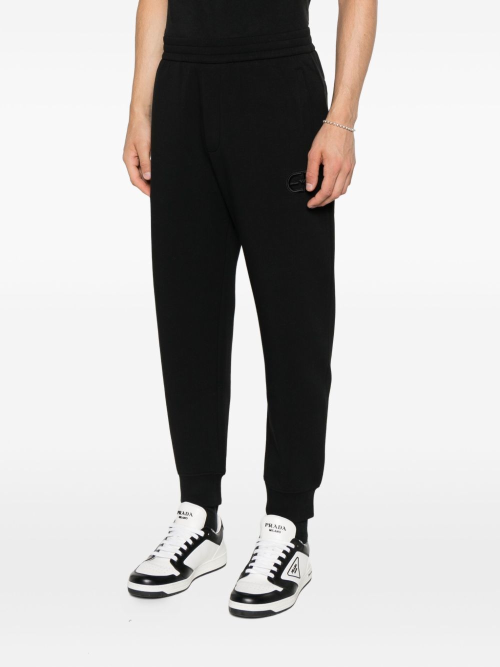 Emporio Armani Logo-embroidered cuffed track pants