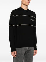 Emporio Armani Virgin wool sweater with jacquard logo