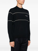 Emporio Armani Virgin wool sweater with jacquard logo