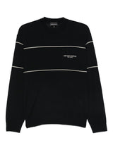 Emporio Armani Virgin wool sweater with jacquard logo