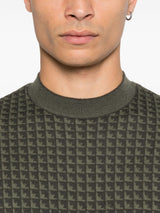 Emporio Armani Geometric-pattern virgin-wool sweater