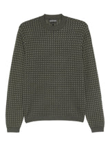 Emporio Armani Geometric-pattern virgin-wool sweater