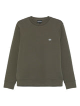 Emporio Armani Double-jersey sweatshirt with micro logo patch