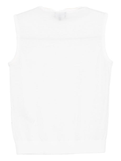 Emporio Armani Turtleneck top in shaved virgin wool with micro rhinestones