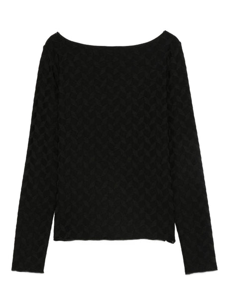 Emporio Armani Jacquard jersey sweater with geometric pattern