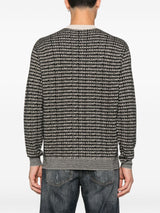 Emporio Armani Virgin wool sweater with jacquard logo and all-over signature