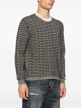 Emporio Armani Virgin wool sweater with jacquard logo and all-over signature