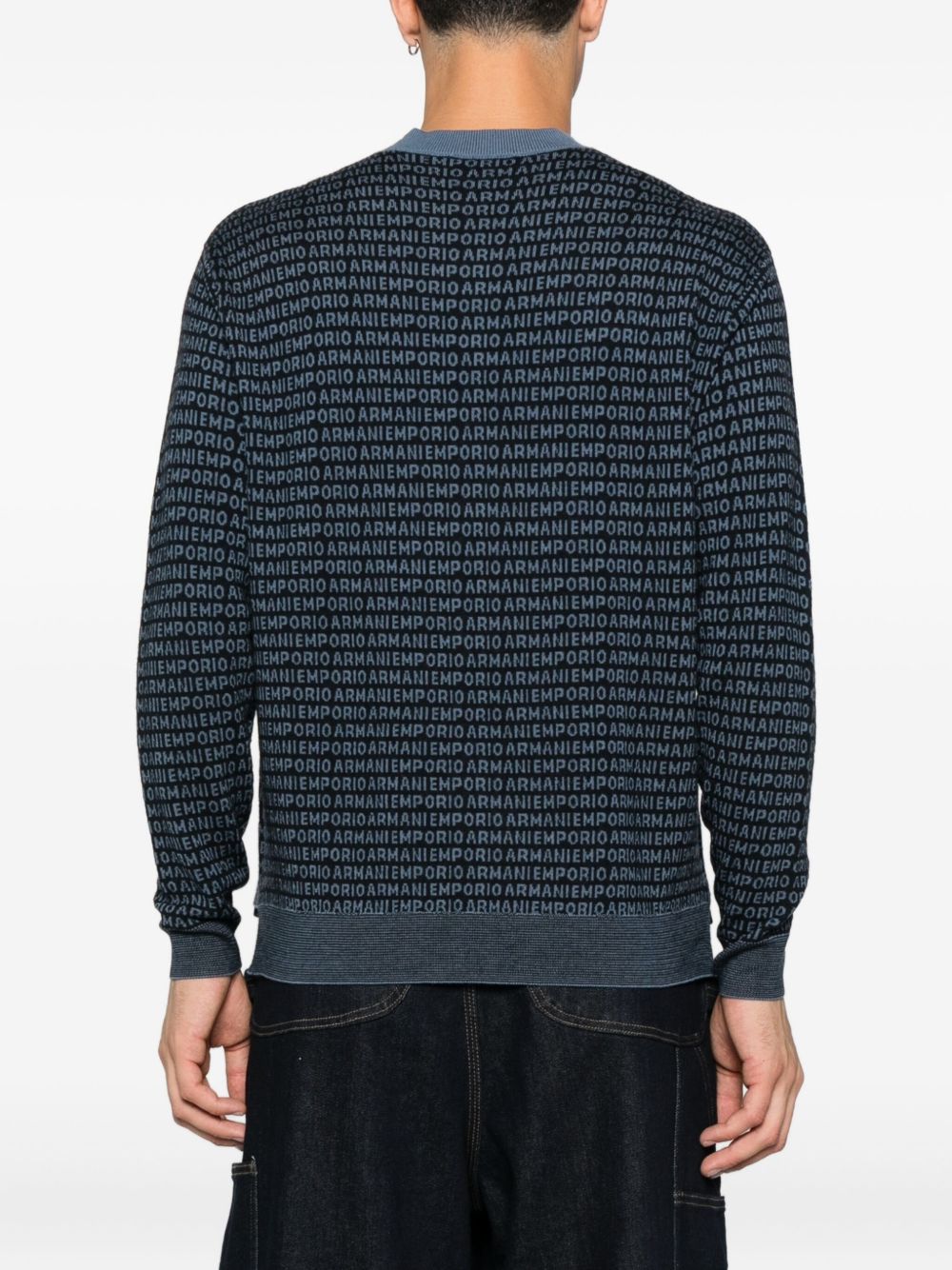 Emporio Armani Wool sweater with printed logo