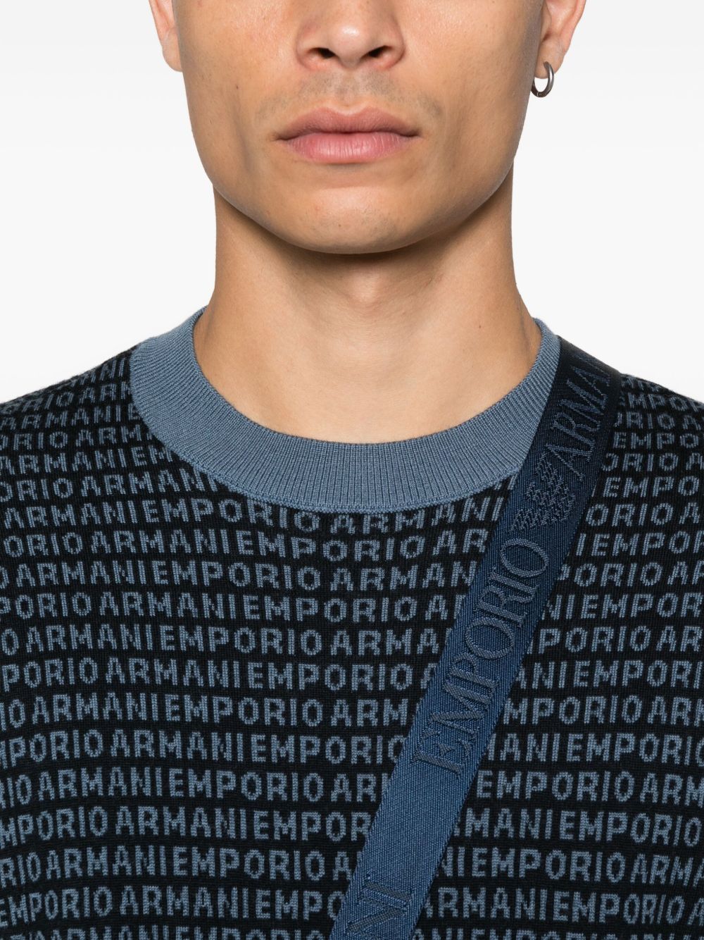 Emporio Armani Wool sweater with printed logo