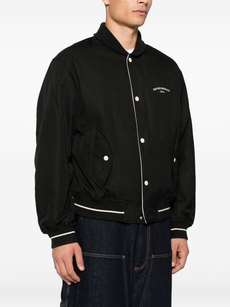 Emporio Armani Logo-embroidered bomber jacket