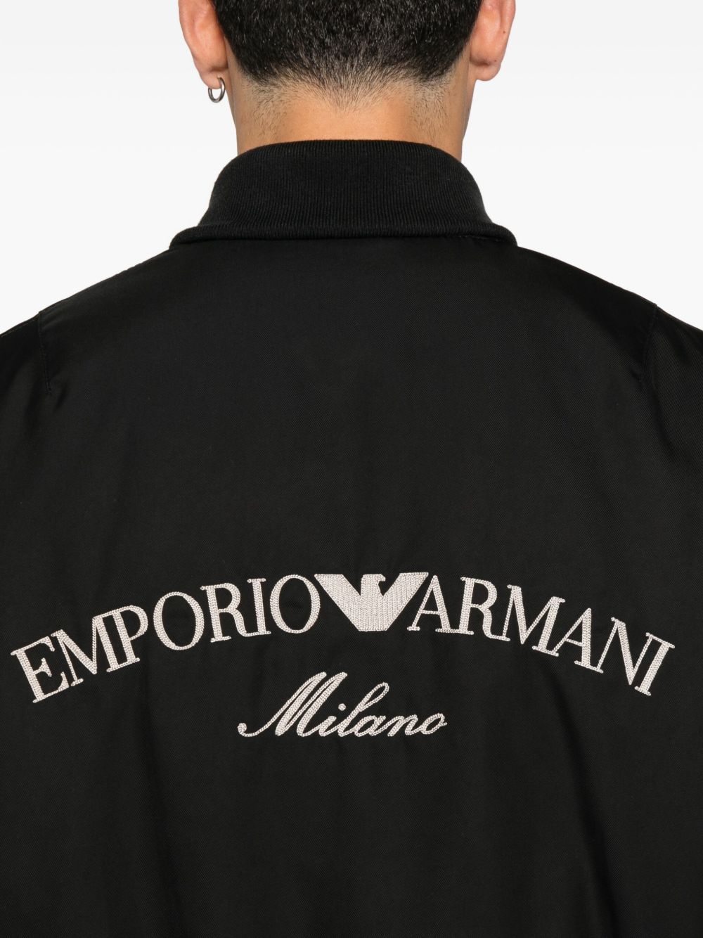 Emporio Armani Logo-embroidered bomber jacket