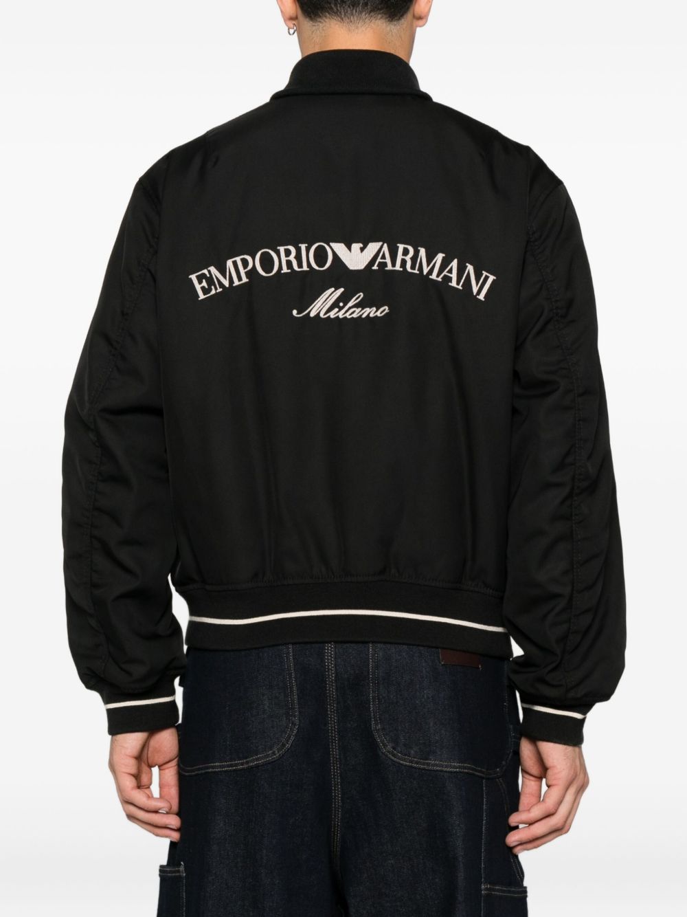 Emporio Armani Logo-embroidered bomber jacket