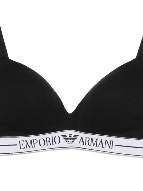 Emporio Armani ASV organic-cotton, padded triangle bra with logo underband