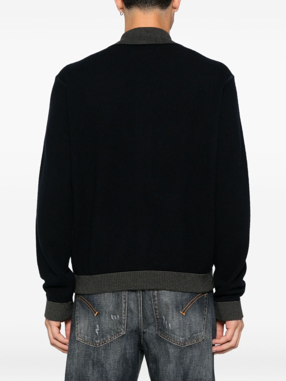 Emporio Armani Ribbed-trimmed zip-up cardigan