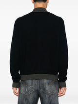 Emporio Armani Ribbed-trimmed zip-up cardigan