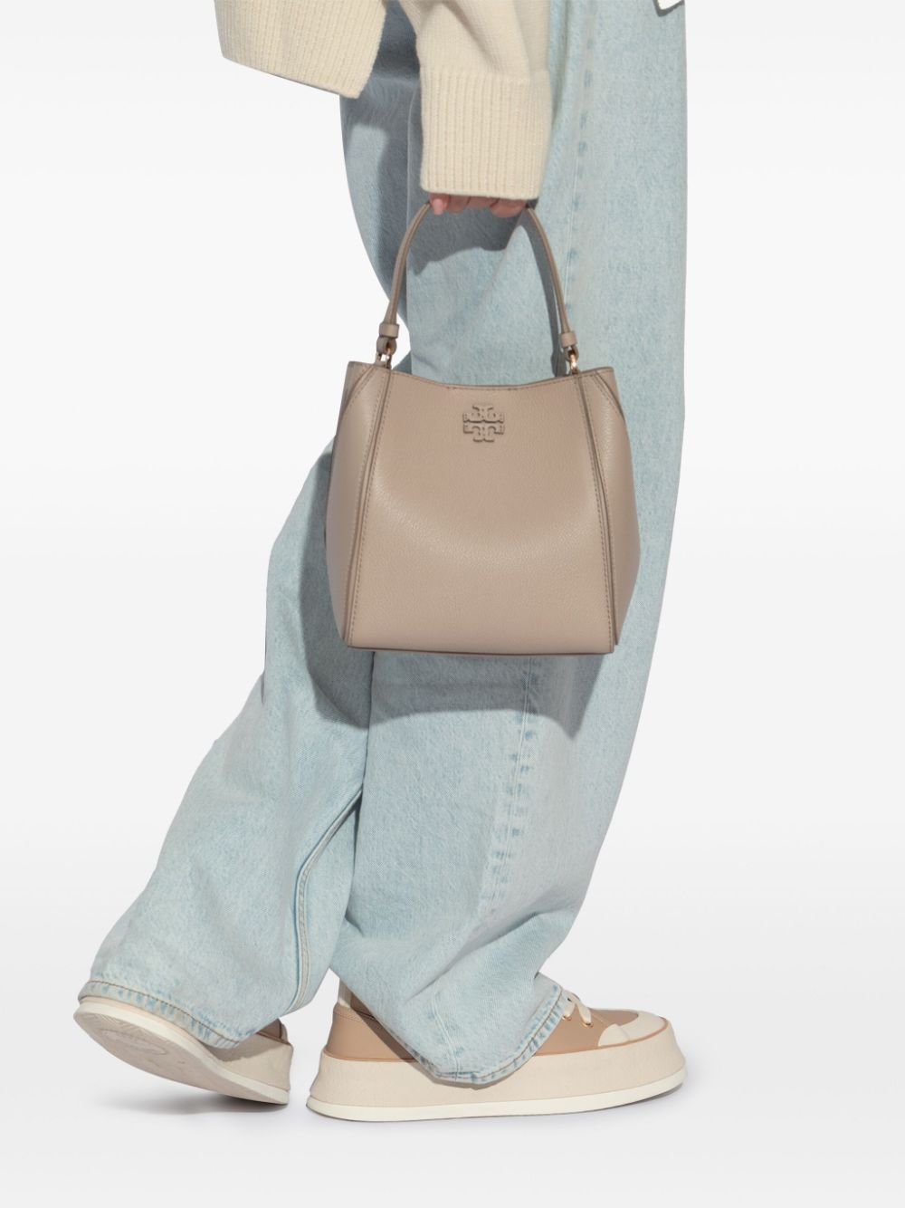 Tory Burch Mcgraw small leather bucket bag