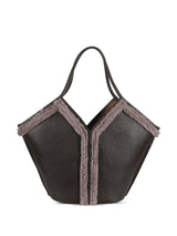 Hereu Shearling-trimmed tote bag