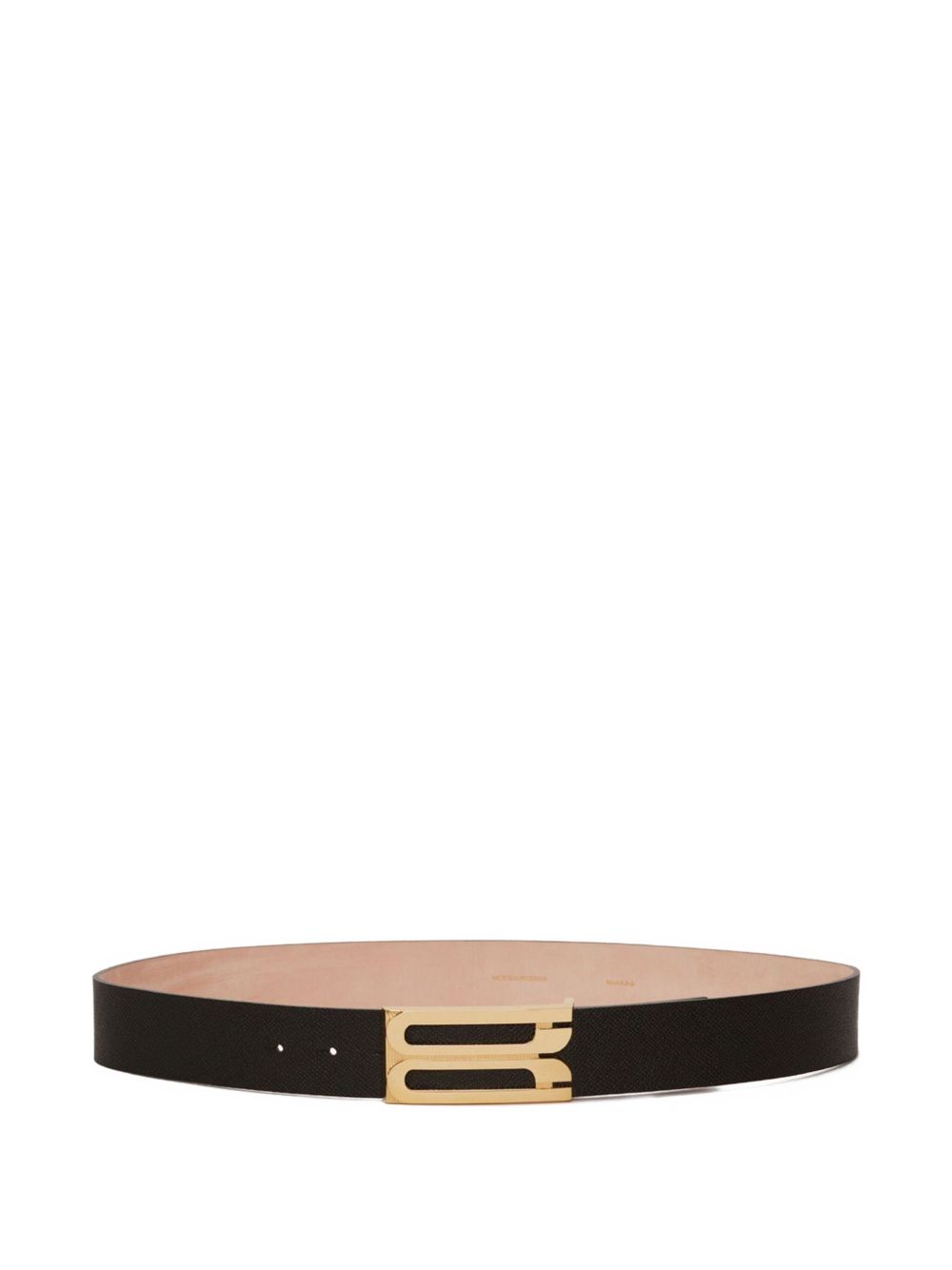 Victoria Beckham Jumbo Frame Belt In Black Grained Leather