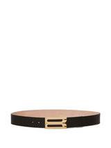 Victoria Beckham Jumbo Frame Belt In Black Grained Leather