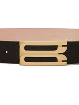 Victoria Beckham Jumbo Frame Belt In Black Grained Leather