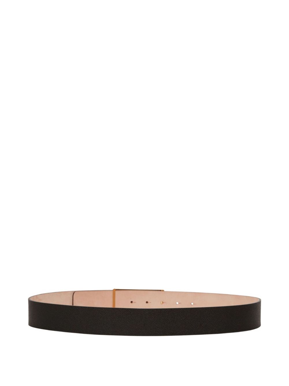 Victoria Beckham Jumbo Frame Belt In Black Grained Leather