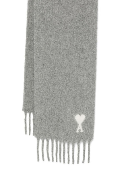 Ami Paris Ami De Coeur fringed scarf