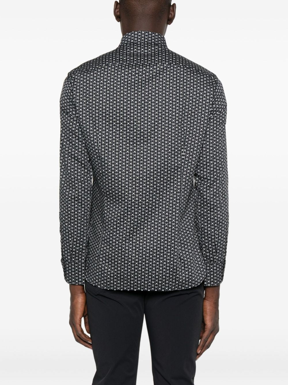 Emporio Armani Stretch cotton shirt with printed pattern