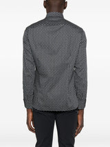 Emporio Armani Stretch cotton shirt with printed pattern